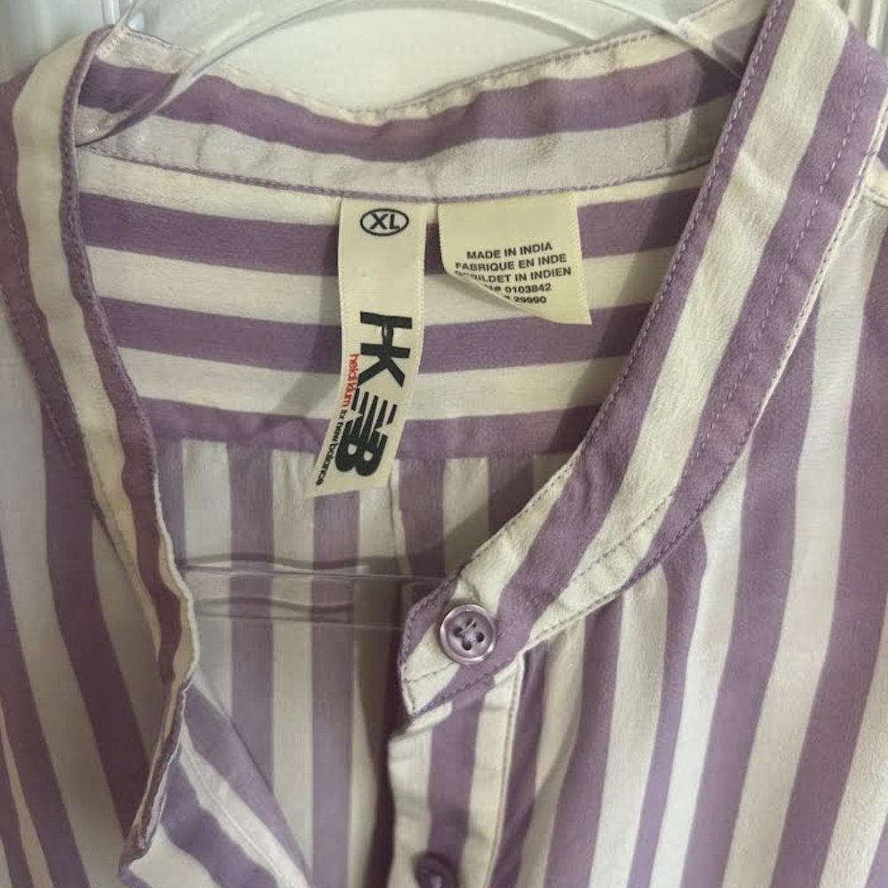 New Balance Heidi Klum Collection Eggshell and Lilac 100% Silk Dress - Size XL - Picture 2 of 8